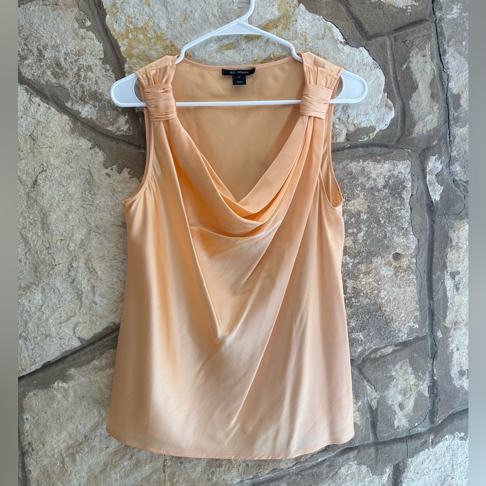 St. John silk cowl neck top size medium